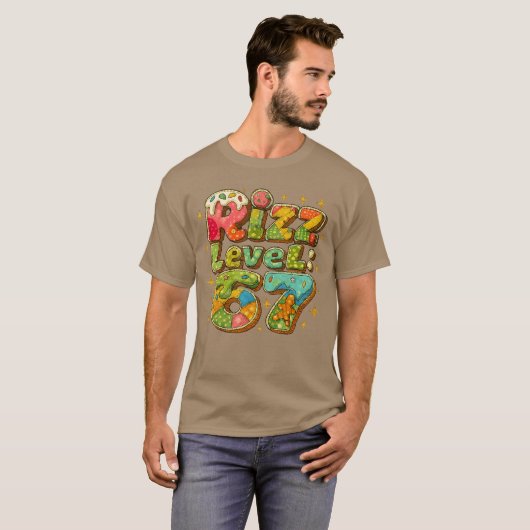 Patchwork Rizz Level 67 Funny Gamer Design foreens Tシャツ (正面フル)