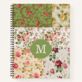 Patchwork Rose Custom Monogram Journal Notebook ノートブック (正面)