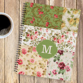 Patchwork Rose Custom Monogram Journal Notebook ノートブック