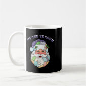Patchwork Santa Claus Face Preppy Girly Christmas コーヒーマグカップ (左)