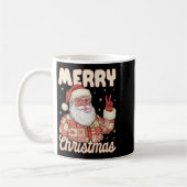 Patchwork Santa Claus Xmas Merry Christmas Men Wom コーヒーマグカップ (左)