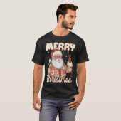 Patchwork Santa Claus Xmas Merry Christmas Men Wom Tシャツ (正面フル)