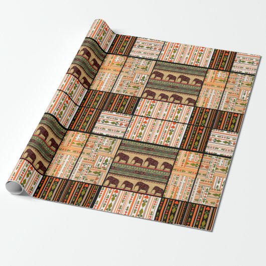 Patchwork seamless african ornamental pattern text ラッピングペーパー (アンロールド)