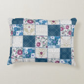 Patchwork seamless floral lace pattern background アクセントクッション (裏面)