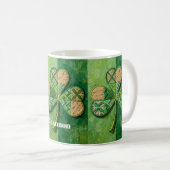 Patchwork Shamrocks St. Patrick's Day コーヒーマグカップ (正面右)