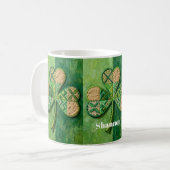Patchwork Shamrocks St. Patrick's Day コーヒーマグカップ (正面左)