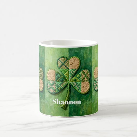 Patchwork Shamrocks St. Patrick's Day コーヒーマグカップ (中央)