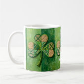 Patchwork Shamrocks St. Patrick's Day コーヒーマグカップ (左)