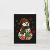 Patchwork Snowman, Retro Funny Christmas  カード (正面)