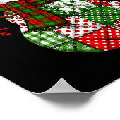 Patchwork Snowman, Retro Funny Christmas  ポスター (角)
