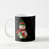 Patchwork Snowman Retro Funny Christmas Snowman Ho コーヒーマグカップ (左)