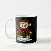 Patchwork Snowman Retro Funny Christmas Snowman Ho コーヒーマグカップ (左)