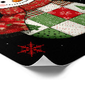 Patchwork Snowman Retro Funny Christmas Snowman Ho ポスター (角)