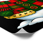 Patchwork Snowman Retro Funny Christmas Snowman Ho ポスター (角)