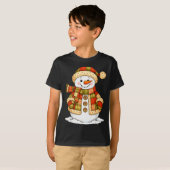 Patchwork Snowman Retro Funny Snowman Holiday Chri Tシャツ (正面フル)