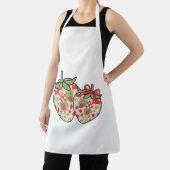 Patchwork Strawberry Hearts Cute Coquette Art エプロン (インサイチュ)