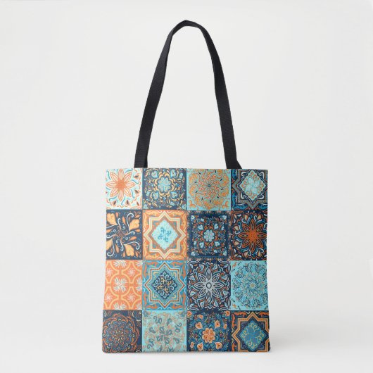 Patchwork Style. Seamless Pattern of 16 decorative トートバッグ (正面)
