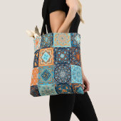 Patchwork Style. Seamless Pattern of 16 decorative トートバッグ (クローズアップ)