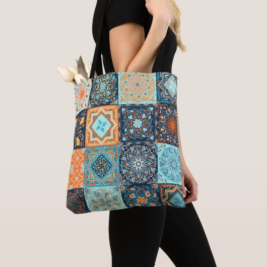 Patchwork Style. Seamless Pattern of 16 decorative トートバッグ (クローズアップ)