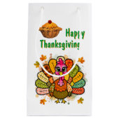 Patchwork Turkey Thanksgiving スモールペーパーバッグ (正面)