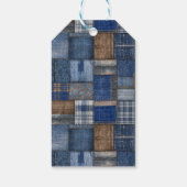 Patchwork Western Denim Bear Blue Jean Baby Shower ギフトタグ (裏面)