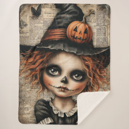 Patchwork Whimsy：影の中で待つ人形 シェルパブランケット