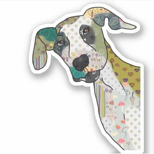 Patchworkhund シール (正面)