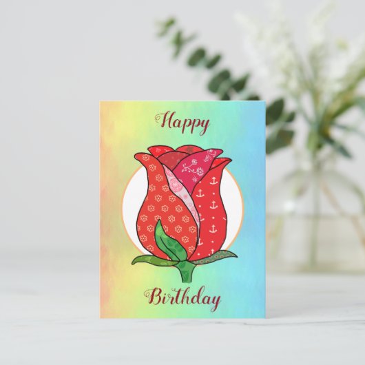 Patchworkrose  ポストカード (スタンド正面)