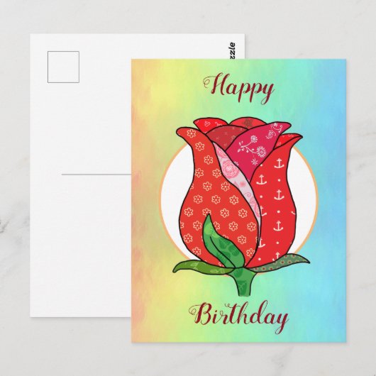 Patchworkrose  ポストカード (正面/裏面)