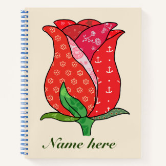 Patchworkrose、personalisiert Notizblock ノートブック