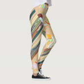 Patchy Stripes Green Party Leggings レギンス (右)