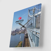 PATCOフィラデルヒィアのスカイラインの柱時計-正方形 スクエア壁時計 (傾斜)