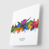 Paterson New Jersey Skyline スクエア壁時計 (傾斜)