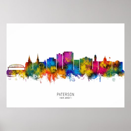 Paterson New Jersey Skyline ポスター (正面)