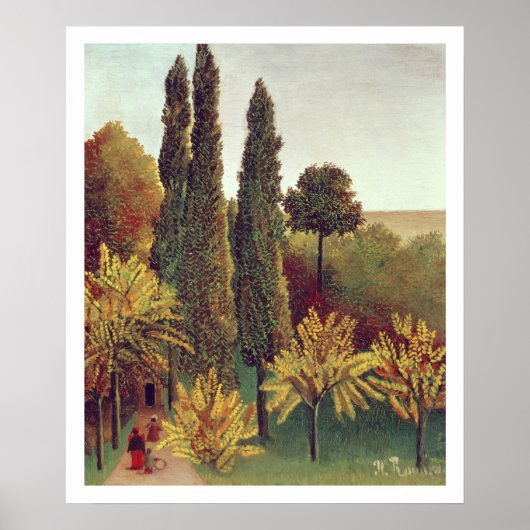 Path in the Buttes Chaumont Park,パリ, 1908 (油 ポスター (正面)