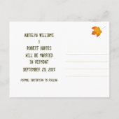 Path in the Woods秋日付の保存 案内ポストカード (裏面)