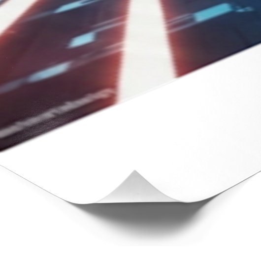 Path of Leaders - Futuristic Abstract Red & Blue T ポスター (コーナー)