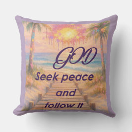 Path of Peace: Grace at Sunset クッション