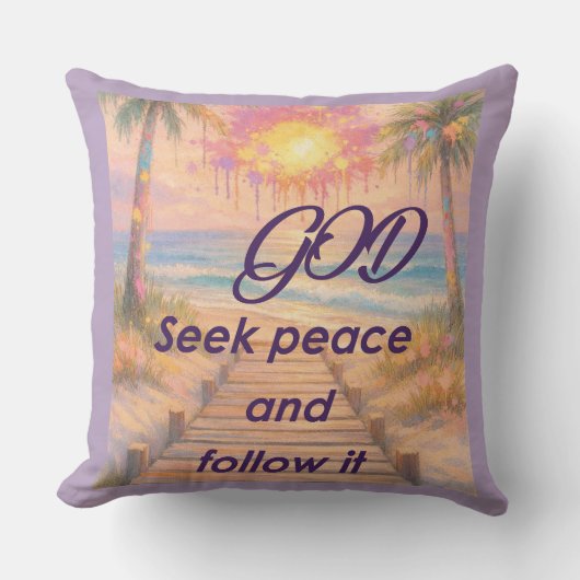 Path of Peace: Grace at Sunset クッション (正面)