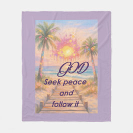 Path of Peace: Grace at Sunset フリースブランケット