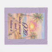 Path of Peace: Grace at Sunset フリースブランケット (正面(横))