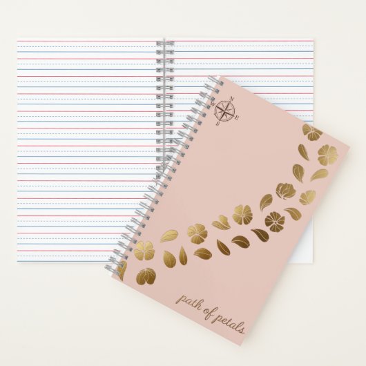 Path of Petals – Elegant Gold Flower Trail Journal ノートブック (内側)