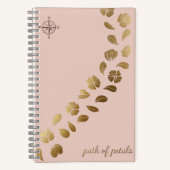 Path of Petals – Elegant Gold Flower Trail Journal ノートブック (正面)