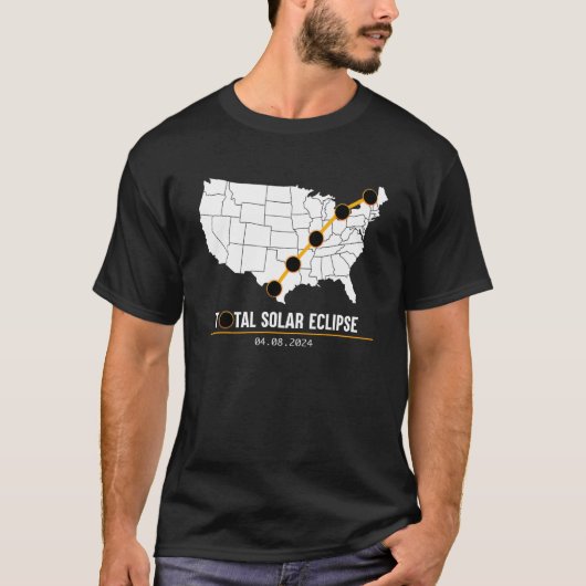 Path of Totality Map America Eclipse Shirt April 8 Tシャツ (正面)