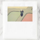 Path through fields Kamisaka Sekka japan painting 長方形シール (バッグ)