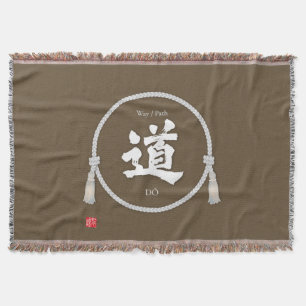 Path & Way – 道 (Japanese Kanji) with kumihimo スローブランケット