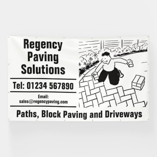 Paths, Block Paving and Driveways 横断幕 (横)