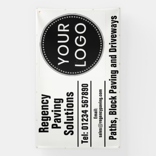 Paths, Block Paving and Driveways with Logo 横断幕 (縦)