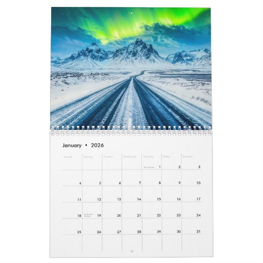 Paths of Serenity – 2026 Scenic Road Calendar カレンダー (1月 2026)