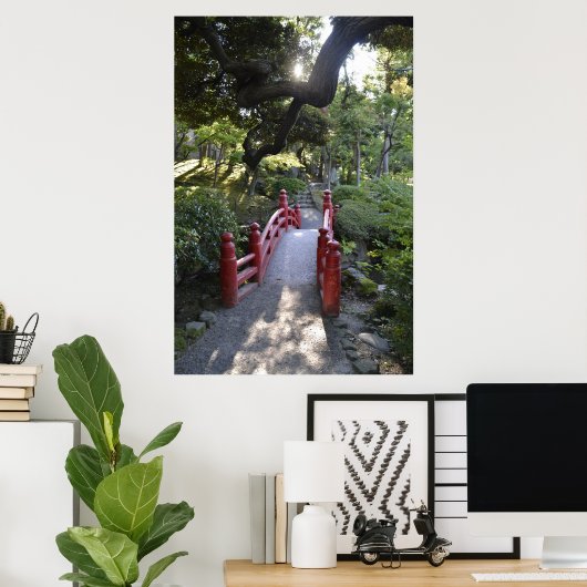 Pathway to Serenity - Japanese Garden ポスター (ホームオフィス)